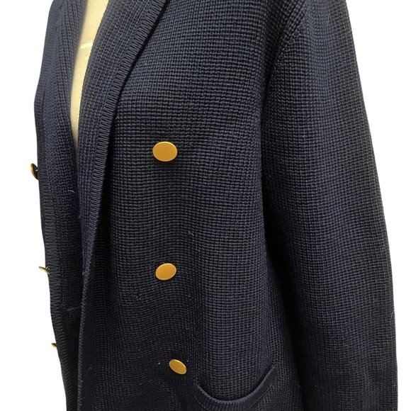 Vintage Styles By Melville Italian Wool Sweater Coat Blue Size Large - Picture 2 of 6